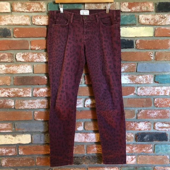 Current/Elliott The Stiletto Fig Leopard Ankle Skinny Jeans - Picture 2 of 8